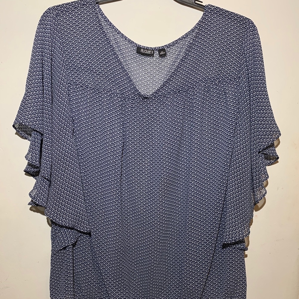 A.N.A. Plus Size top with flowy sleeve detail.